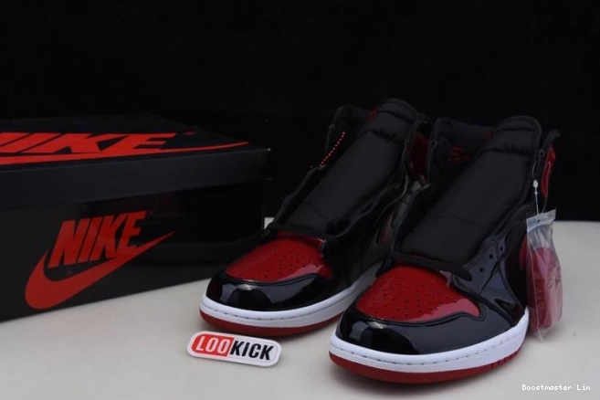 Bmlin shoes 555088-063 OG Jordan 1 Patent High Air Bred 0630